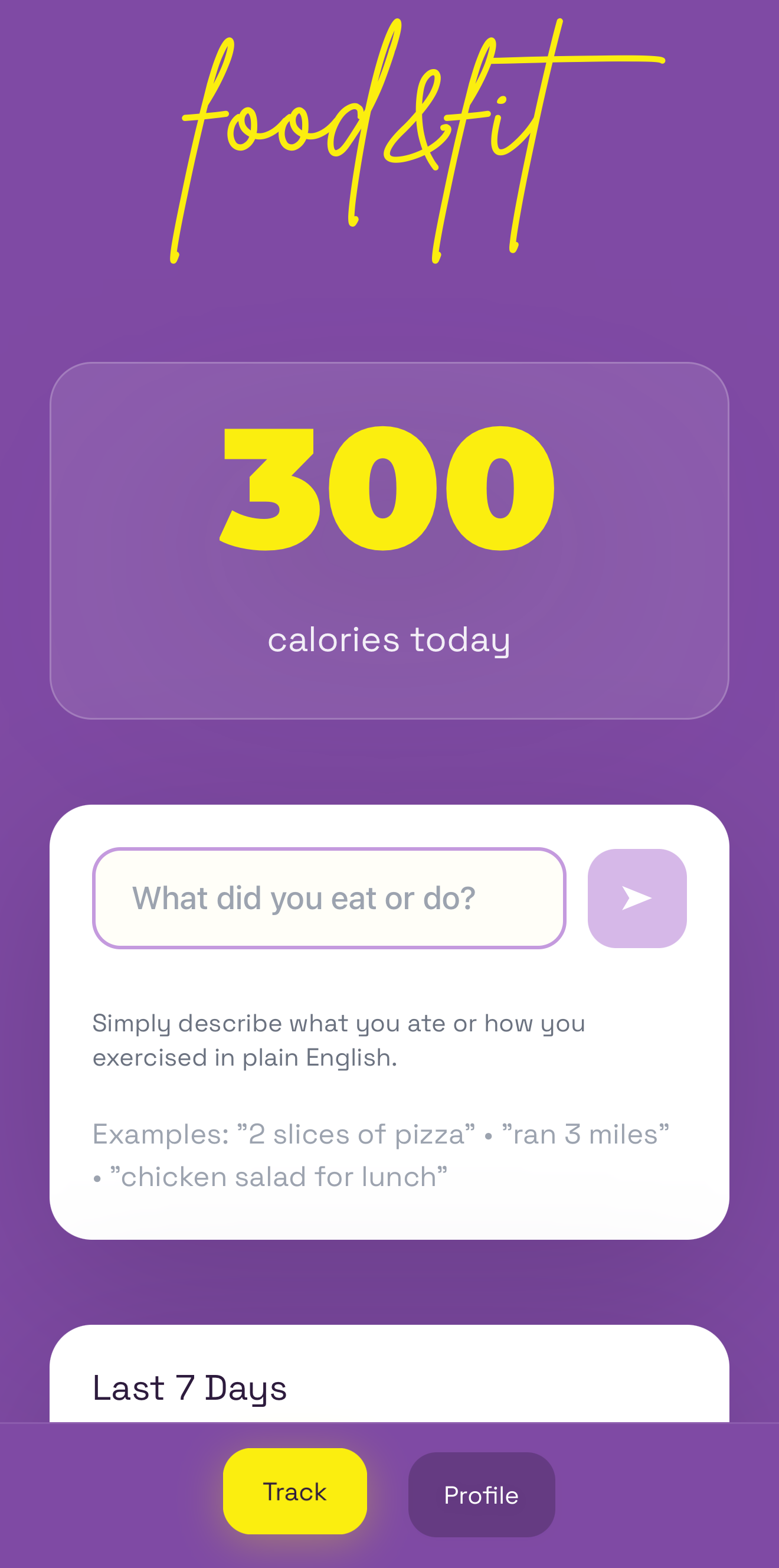 Real-time calorie tracking